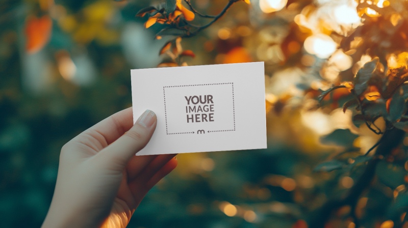 Hand-Held Business Card Mockup for Personal Branding Concepts preview image