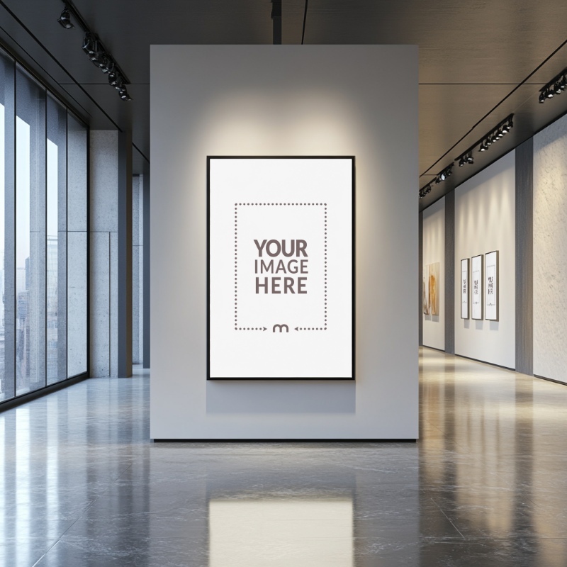 Large Wall Frame Mockup for Statement Gallery Artwork preview image