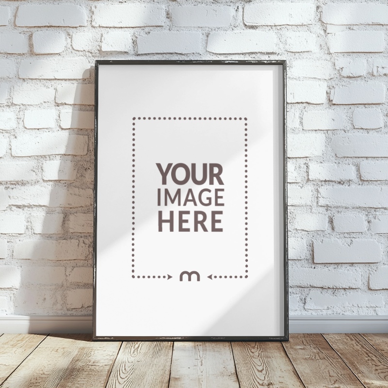 Vertical Poster Frame Mockup for Design Portfolio Displays preview image