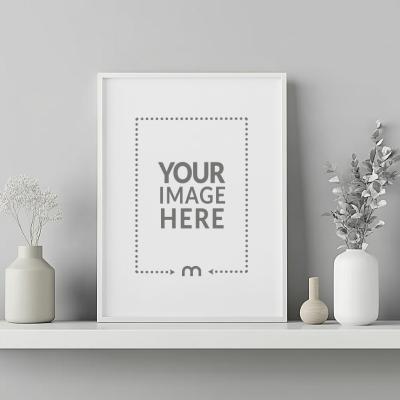 White Painting Frame Mockup for Abstract Interior Designs
